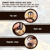 Metal Bullet Dice Set with Rotating Bomb-Shaped Storage Base - 7 Polyhedral RPG Dice for D&D, War-Themed Games for Dungeon Master & Player