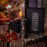 Prayer Wheel Dice Set, 7-in-1 Rotating Dice Cylinder, Metal DND Spinner Dice - Unique Tabletop RPG Accessories, Fidget Gadget & Gift for Dungeon Master and Gamer