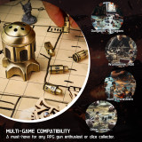 Metal Bullet Dice Set with Rotating Bomb-Shaped Storage Base - 7 Polyhedral RPG Dice for D&D, War-Themed Games for Dungeon Master & Player