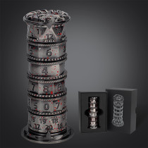 Prayer Wheel Dice Set, 7-in-1 Rotating Dice Cylinder, Metal DND Spinner Dice - Unique Tabletop RPG Accessories, Fidget Gadget & Gift for Dungeon Master and Gamer