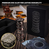 Prayer Wheel Dice Set, 7-in-1 Rotating Dice Cylinder, Metal DND Spinner Dice - Unique Tabletop RPG Accessories, Fidget Gadget & Gift for Dungeon Master and Gamer