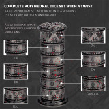 Prayer Wheel Dice Set, 7-in-1 Rotating Dice Cylinder, Metal DND Spinner Dice - Unique Tabletop RPG Accessories, Fidget Gadget & Gift for Dungeon Master and Gamer