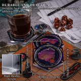 DND Coaster - Acrylic Hexagon Coaster with Liquid Glitter Quicksand, Perfect Fidget Toy & Dice Coaster, Unique Coaster for Dungeons & Dragons, D&D Gift for Player & DM