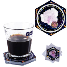 DND Coaster - Acrylic Hexagon Coaster with Liquid Glitter Quicksand, Perfect Fidget Toy & Dice Coaster, Unique Coaster for Dungeons & Dragons, D&D Gift for Player & DM
