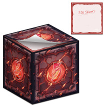 D6 Dice Sticky Note Cube - 3  Square Memo Pad, 750 Sheets, Self-Stick Notepad with Lava Dice Design - DND Stationary, Office Products & Gifts for TTRPG Gamer or DM