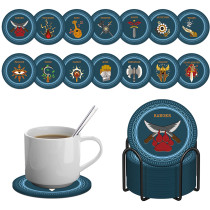 DND Coasters Set of 14 with Holder - 5E Classes Icons Silicone Coaster Set, Non-Slip & Heat Resistant - D&D Accessories for RPG Home Decor, Geek Gift for Gamer and DM