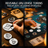 CZYY RPG Dry Erase Token Set - 192 PCS | Reusable Blank Tokens, Creature Tokens, 5E Class Characters with Maker Pens | Ideal for D&D, Pathfinder, TTRPGs, MTG & Board Game