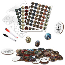 CZYY RPG Dry Erase Token Set - 192 PCS | Reusable Blank Tokens, Creature Tokens, 5E Class Characters with Maker Pens | Ideal for D&D, Pathfinder, TTRPGs, MTG & Board Game