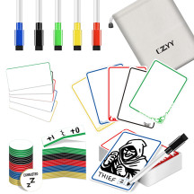 All-in-One Dry Erase MTG Tokens Gift Bundles - 50 Reusable Proxy Cards + 75 Blank Acrylic Counters & Tags Set with 5 Color-Coded Markers for TCG Players, Commander Decks & D&D