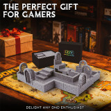 Magnetic Dungeon Tiles Set – 58 PCS Modular & Paintable Terrain Kit with Double-Sided Textured Floors, Doors & Windows – Build 3D Battle Maps for DND, Wargames & Tabletop RPGs