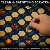 CZYY DND Achievements Scratch-Off Poster - 100 Milestones and Mishaps RPG Campaign Tracker Wall Art with Magnetic Hanger, Scratcher Kit - Fantasy Game Room Decor & Gift for TTRPG Players and DMs