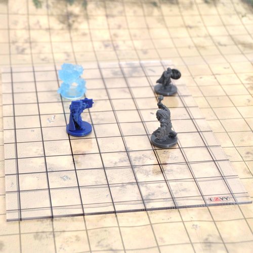 Acrylic Game Mat 1 Square Grid Overlay 8 X11 Battle Map Board