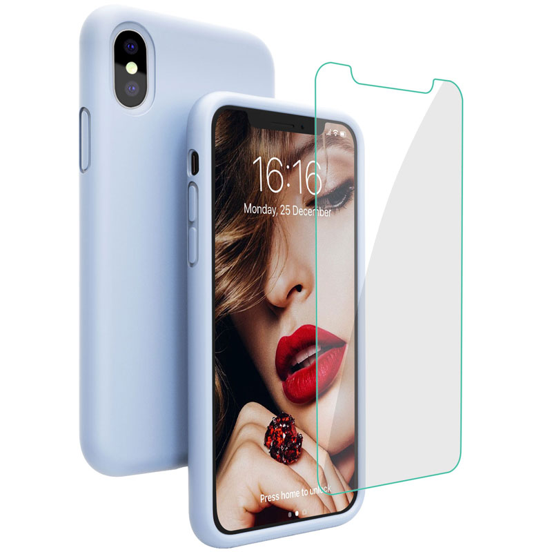 Grün Silikon Handyhülle mit Kostenfreier Schutzfolie Schutz vor Stoßfest/Scratch Schutzhülle Bumper Case Cover für iPhone XR 6,1 Zoll JASBON Hülle für iPhone XR 