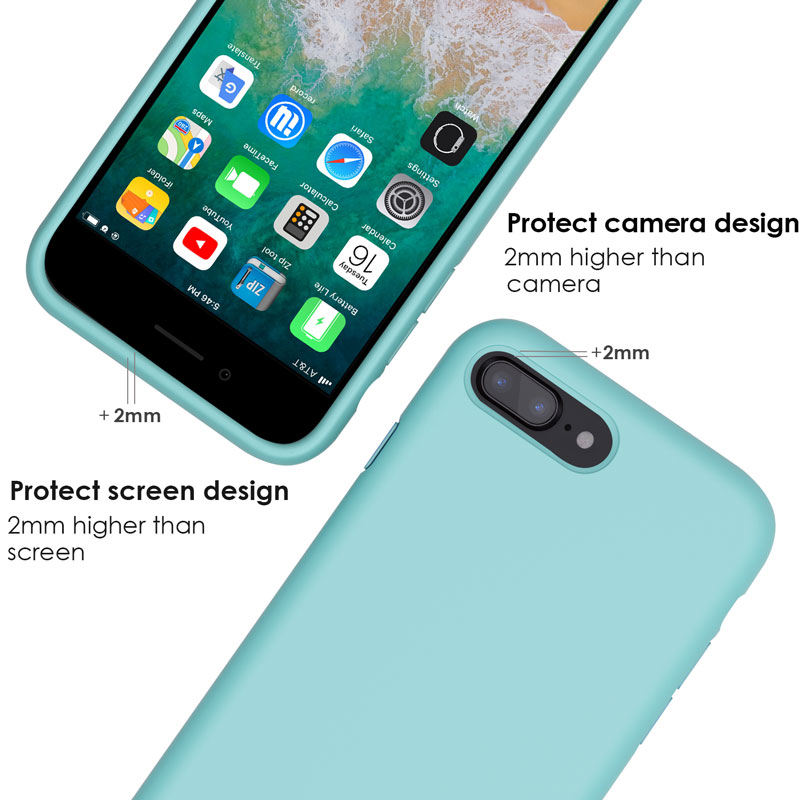 iPhone 7/8 Silikon Handyhülle Schutzhülle Bumper Case Schutz vor Stoßfest/Scratch Cover mit Kostenfreier Schutzfolie für iPhone 7 iPhone 8 Rot JASBON iPhone 8 Hülle iPhone 7 Hülle 
