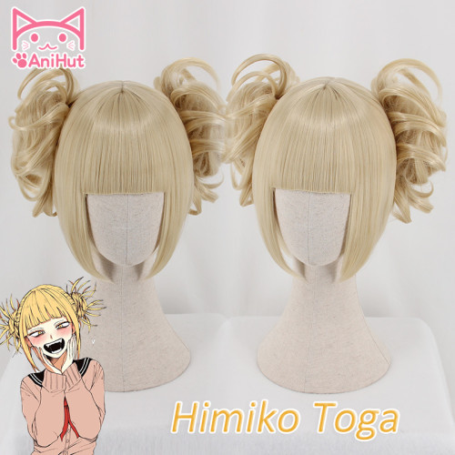 Toga Himiko Cosplay Wig My Hero Academia Woman Curly Gold Heat Resistant Synthetic Hair Boku No Hero Academia Wig Himiko Toga Cosplay Hair