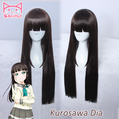 AniHut Kurosawa Dia Wig Love live Sunshine Lovelive Aqours long straight Cosplay Wig