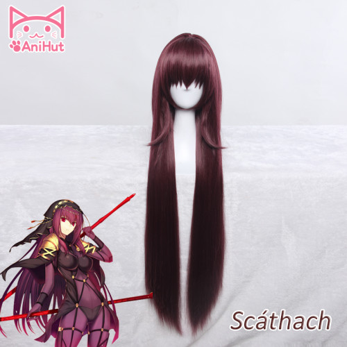 AniHut Scathach Wig Fate Grand Order Cosplay Wig Synthetic Heat Resistant Hair Women Anime Fate Grand Order Cosplay Hair