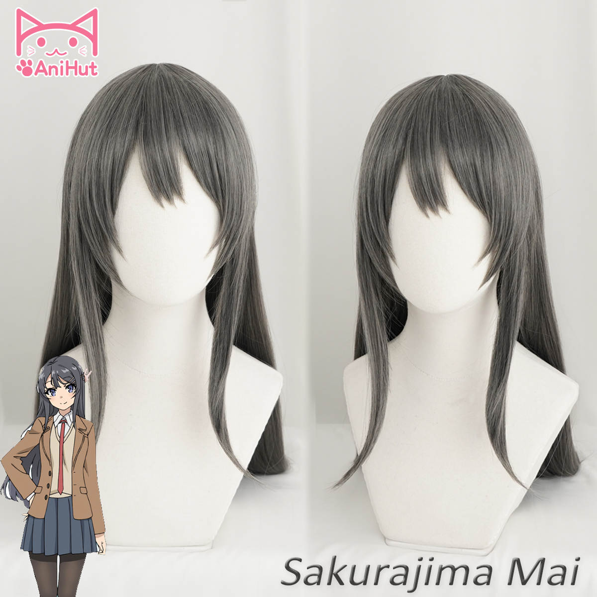 Details about   Rascal Does Not Dream of Bunny Girl Senpai Sakurajima Mai Cosplay Long Wigs 