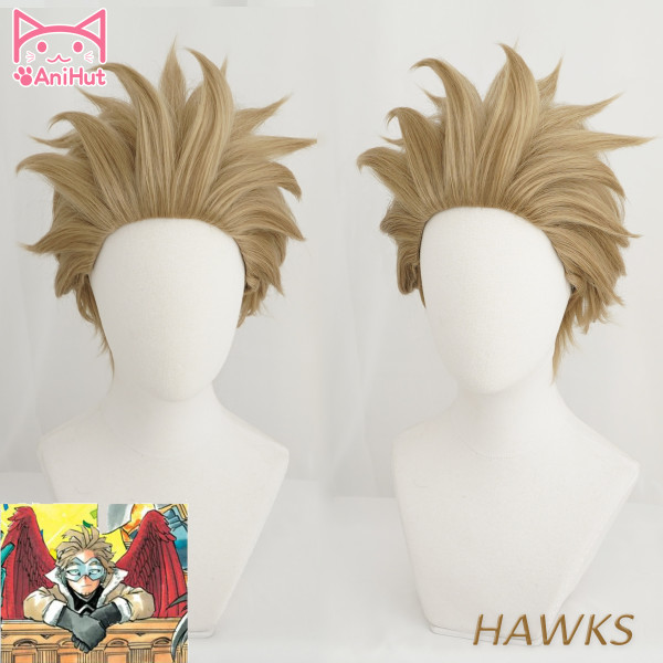 AniHut Hawks No.2 Boku No Hero Academia  Short Brwon Cosplay Wig My Hero Academia Cosplay