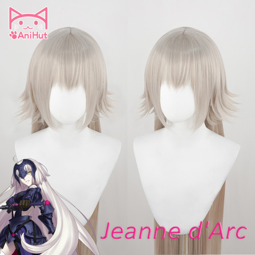 AniHut Alter Jeanne d'Arc Wig Fate Grand Order Cosplay Alter Joan of Arc Hair Gray Hair