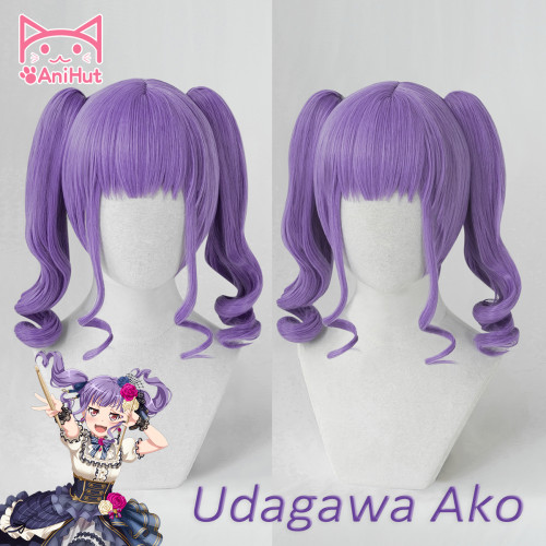 AniHut Udagawa Aka Wig Game BanG Dream! Cosplay Wig Synthetic Purple Women Hair Anime BanG Dream Cosplay Udagawa Aka Costume
