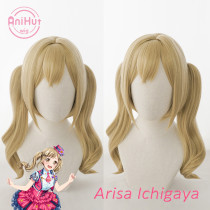 AniHut Ichigaya Arisa Wig BanG Dream! Poppin'Party Cosplay Wig Synthetic Women Hair Bandori Cosplay Ichigaya Arisa