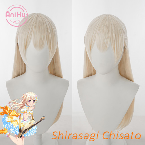 AniHut Shirasagi Chisato Wig BanG Dream! Pastel Palettes Cosplay Wig Synthetic Women Hair Bandori Cosplay Shirasagi Chisato