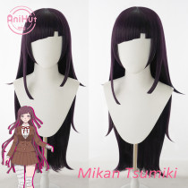 AniHut Tsumiki Mikan Wig Danganronpa Cosplay Wig Game Cosplay Hair Synthetic Heat Resistant Women Hair Mikan Tsumiki