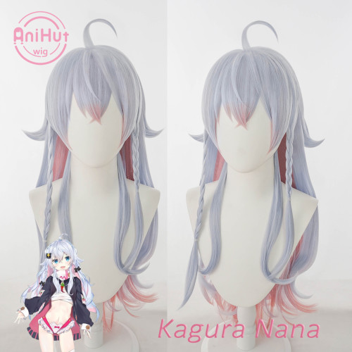 AniHut Youtuber Hololive Kagura Nana Cosplay Wig Heat Resistant Synthetic Cosplay Hair Vtuber Kagura Nana Cosplay Wig