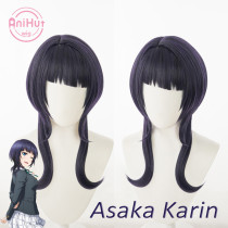 Anihut Asaka Karin Cosplay Wig PERFECT DREAM PROJECT Dark Purple Cosplay Hair Asaka Karin LoveLive PDP