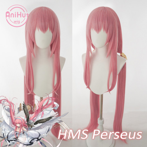 Anihut HMS Perseus Cosplay Wig Game Azur Lane Women Heat Resistant Synthetic Pink Cosplay Wig Perseus Cosplay