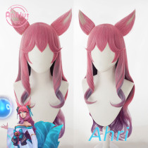 Anihut Spirit Blossom Ahri Cosplay Wig Game League of Legends Women Red Purple 90cm Heat Resistant Synthetic Ahri Cosplay Wig