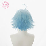 AniHut Chongyun Cosplay Wig Genshin Impact Cosplay Blue Heat Resistant Synthetic Hair Chongyun Halloween Cosplay