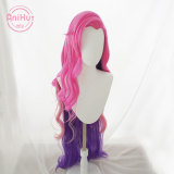 Anihut Seraphine Cosplay Wig Game LOL KDA League of Legends Women Pink Mixed Purple 90cm Seraphine Wave Cosplay Wig