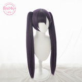 AniHut Mona Cosplay Wig Genshin Impact Cosplay Purple Heat Resistant Synthetic Hair Mona Halloween Cosplay