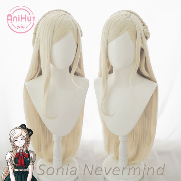 AniHut Sonia nevermind Wig Danganronpa Cosplay Synthetic Heat Resistant Women Blonde Hair Sonia nevermind Cosplay