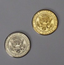 Double Sided Half Dollar (Tails) - Half Gold, Half Silver