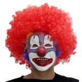Multicolor Rubber Plumed Clown Mask