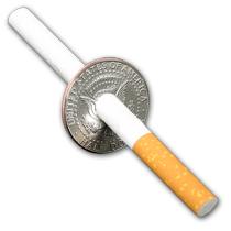 Cigarette thru Half Dollar