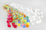 Hand Throw Streamer Cups - White/Multicolor (9 Pieces/Pack)