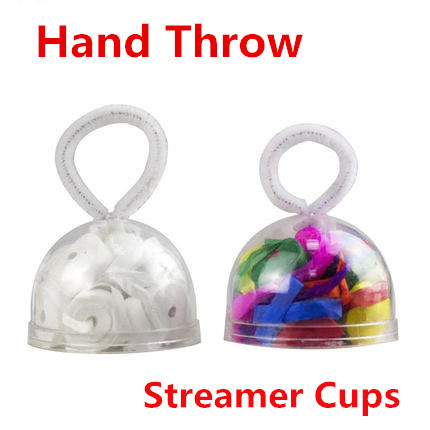 Hand Throw Streamer Cups - White/Multicolor (9 Pieces/Pack)