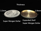 Expanded Shell Super Morgan Dollar (Head/Tail, Brass)