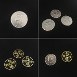 Double Face Super Triple Coin (Morgan Dollar/Half Dollar) by Johnny Wong