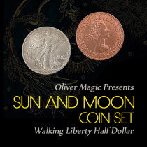 Sun and Moon Coin Set (Walking Liberty Half Dollar) by Oliver Magic