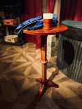* Round Classical Columnar Floating Table (with Anti - Gravity Tiltable Cylindrical Candelabra)