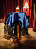 * Round Classical Columnar Floating Table (with Anti - Gravity Tiltable Cylindrical Candelabra)