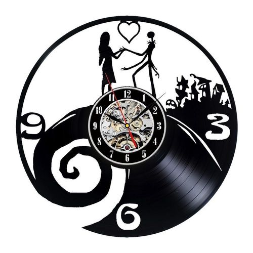 The Nightmare Before Christmas/_Exclusive wall clock made of vinyl record/_GIFT