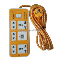 I-MARSTAR AD-ES2B03B+USB 3M+004 / 5-way socket, 2 USB charger ports with LED lights