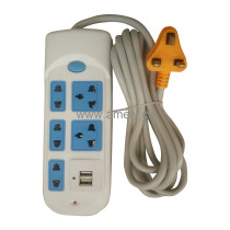 I-MARSTAR AD-ES1004+USB 3M+006 / 5-way socket,2 USB charger ports
