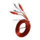 2BY2 1.8M / Red transparent Audio and Video cable